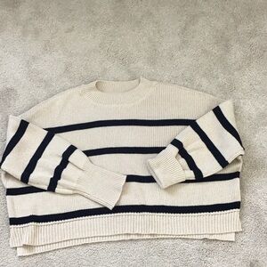 RD Style Cream Striped Sweater